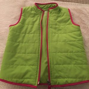 Girls size 5 green down vest